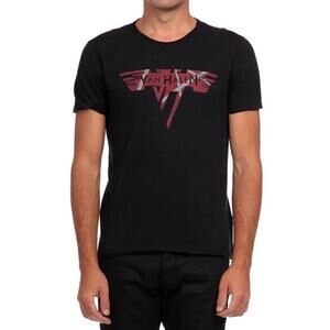 John Varvatos Van Halen Graphic T-Shirt Black Distressed Rock Tee Size L